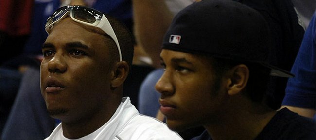 KU recruit Xavier Henry, right, and brother C.J. take in the Late Night festivities in this 2005 file photo. Xavier Henry announced Thursday that he will be coming to KU.